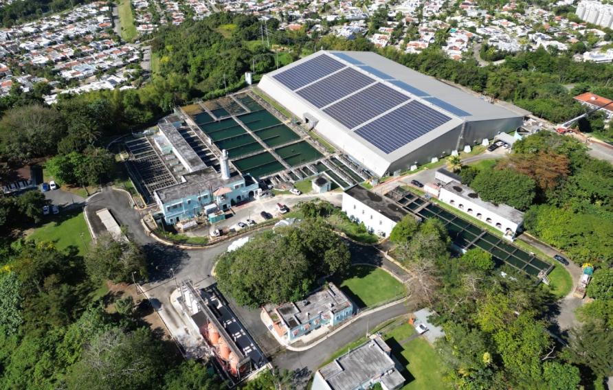 Aerial view of Puerto Rico water and wastewater facility