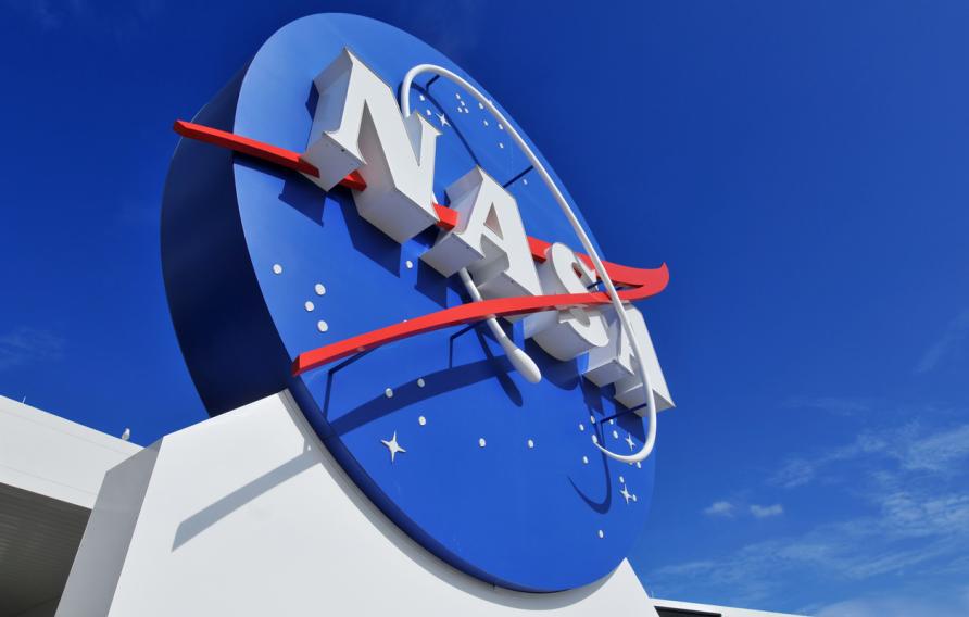 NASA sign from below