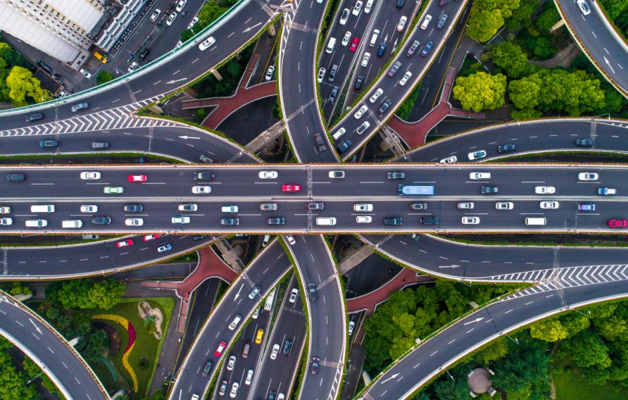 Aerial view of Shanghai City highways