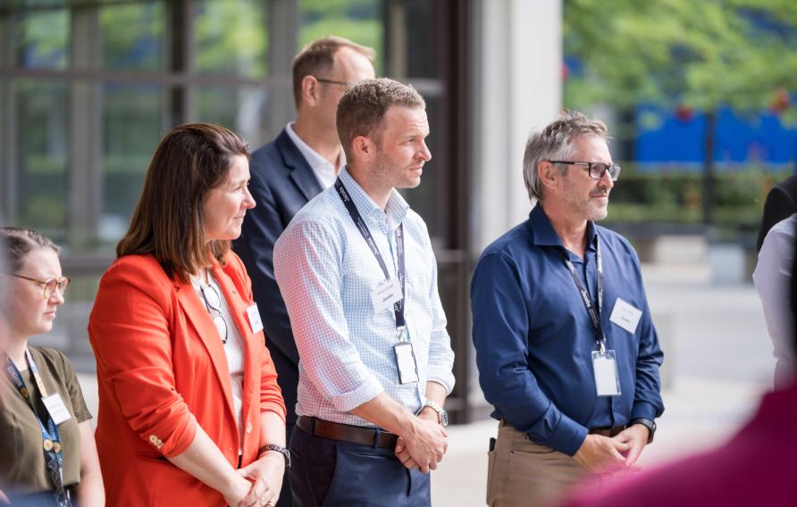 Jacobs team members gathered for office launch
