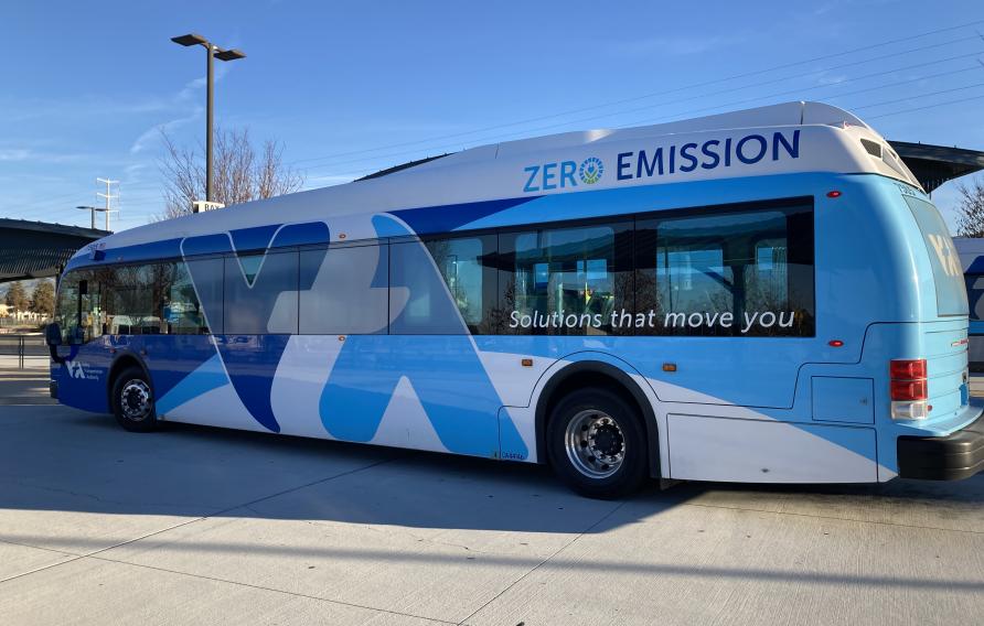 Zero Emission Bus Parked In Lot Courtesy of VTA