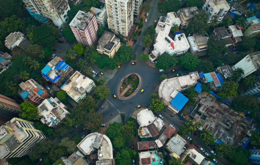 Drone Directly Above Buildings in Goregaon East