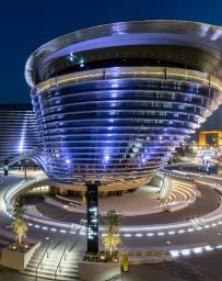 The Mobility Pavilion at night - Expo 2020 Dubai