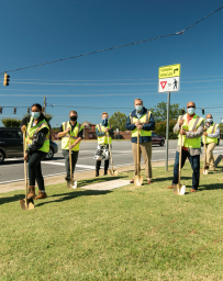 Blane and the public works team on the project site in PPE