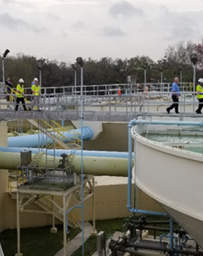 Engineers at a wastewater plant