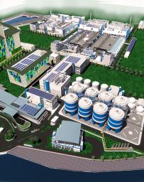 Tuas Water Reclamation Plant rendering