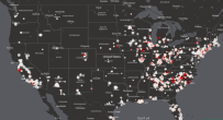 Map of U.S. showing location of emerging contaminants. Greatest impact on East coast