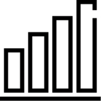 Line drawing - bar graph with upward trend