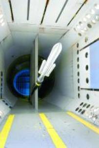 SLS buffet model in wind tunnel