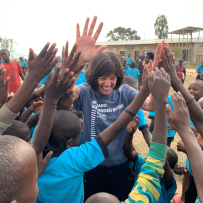 Joanne Caruso with community members