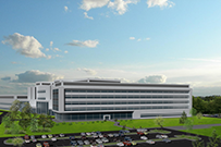 Rendering of Fujifilm Diosynth's large-scale cell culture production site. FUJIFILM DIOSYNTH