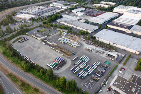 Aerial view of King County site for the South Annex Base development along with South Base in the foreground.