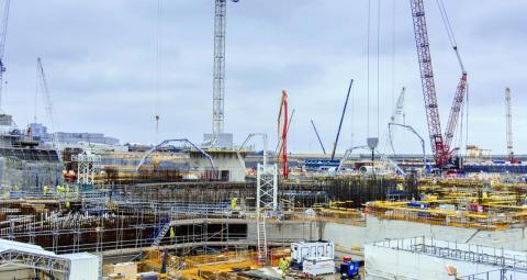Construction at Hinkley Point C Unit 1