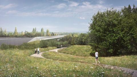Architect's impression of the Colne Valley Western Slopes North Abutment viewing point.
