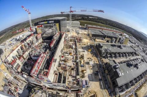 An aerial view of the ITER construction site