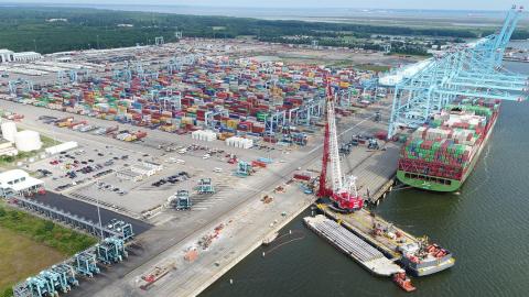 View inward at Port of Virginia