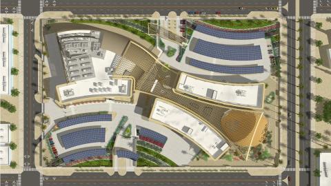 Birds eye view of the Sinnovate technology hub precinct in Saudi Arabia
