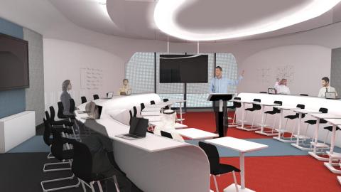 Render of conference room at the Sinnovate technology hub in Saudi Arabia
