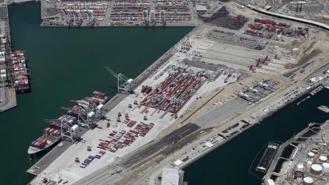 Aerial view of the Port of Los Angeles