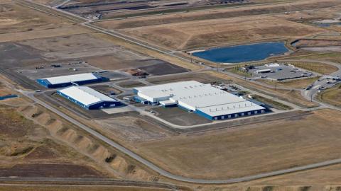 Aerial site view of the Calgary Composting Facility