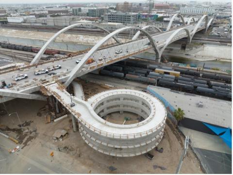arial view of sixth street viaduct