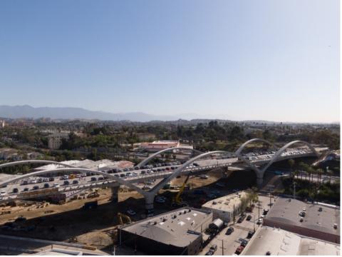 arial view of sixth street viaduct