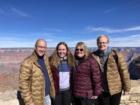 Judith Kozak and family at the Grand Canyon