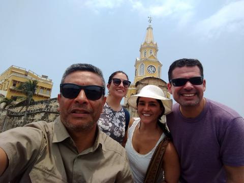 Claudia and family in Cartagena
