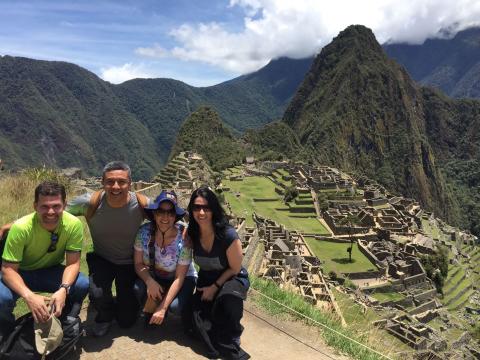 Claudia and family at Machu Picchu