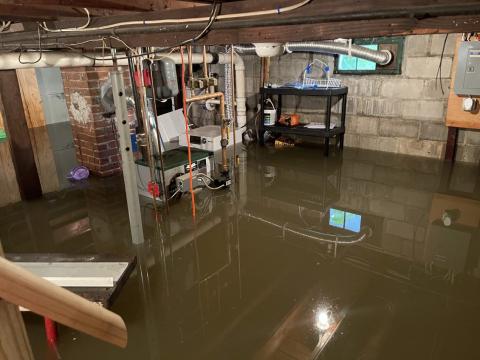 Basement flooding in Newport, RI