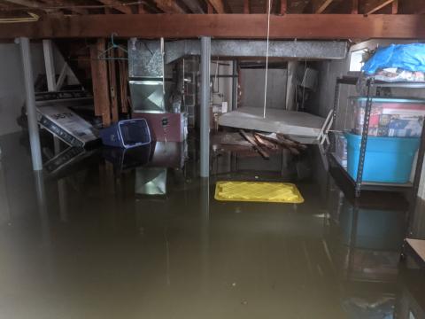 Flooding in basement of home