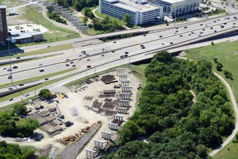 Silver Line flyover US75 where Richardson Arch will function as a gateway to Dallas