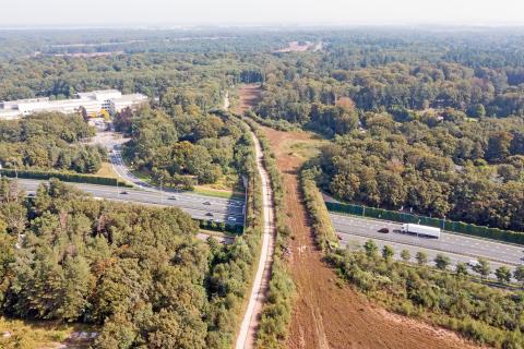 Aerial of a wildlife crossing