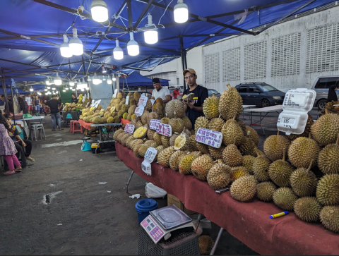 Durian street market.