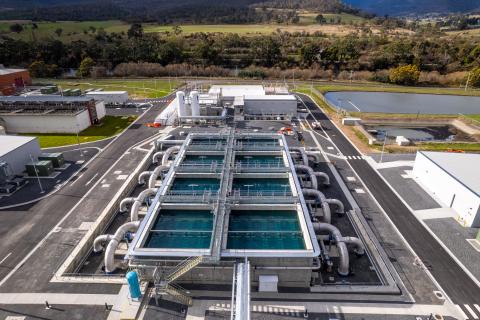 Bryn Estyn Water Treatment Plant Aerial View