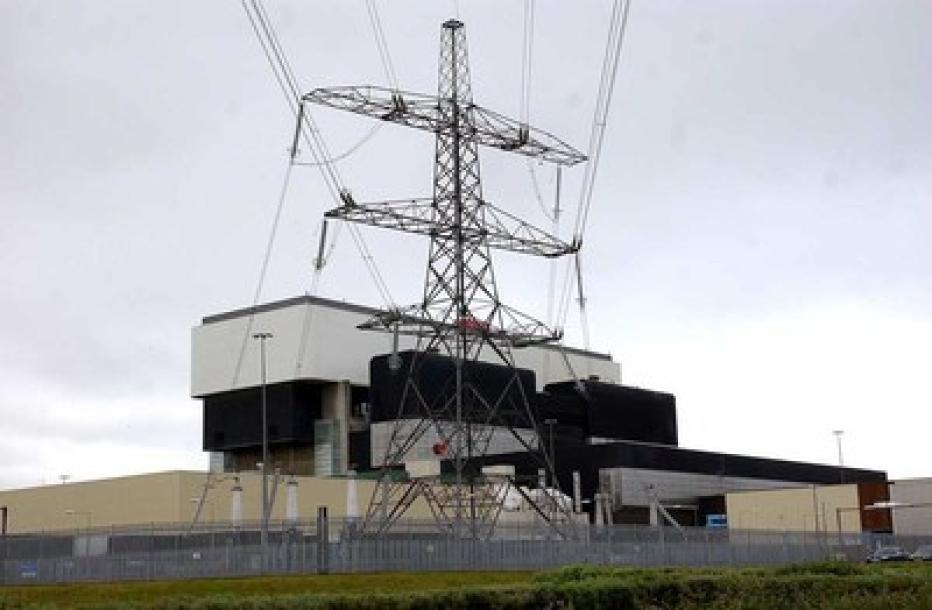 Power station pictured with electric lines