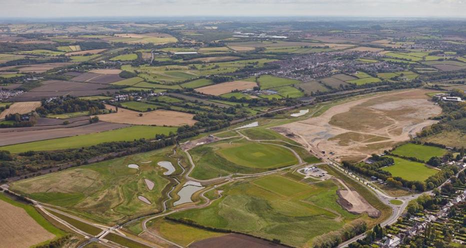 Aerial view of The Avenue post remediation