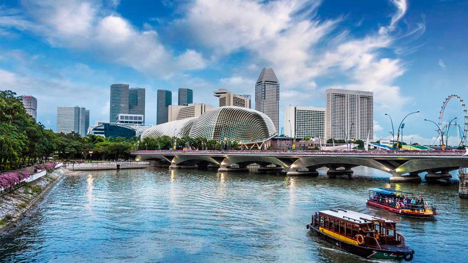 Singapore harbor stock image