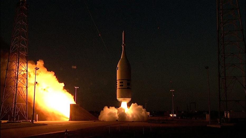 Rocket takes off