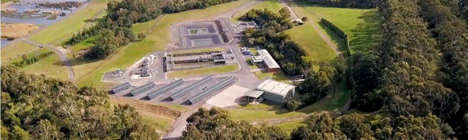 Arial view of water treatment plant