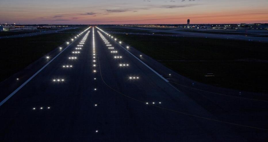 CMH Runway at sunset