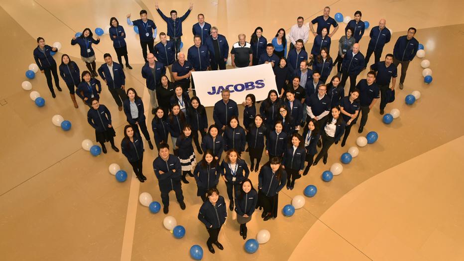 Jacobs team in the shape of a heart
