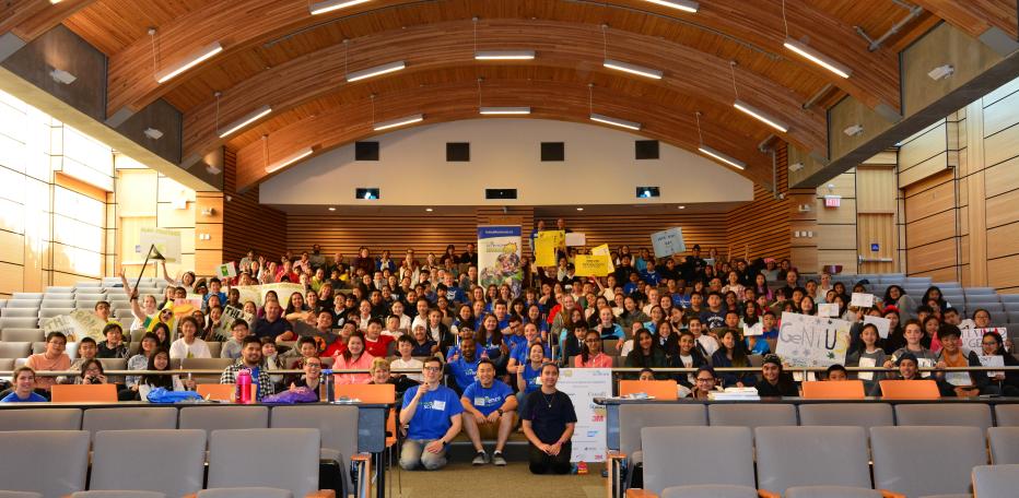 An auditorium full of students