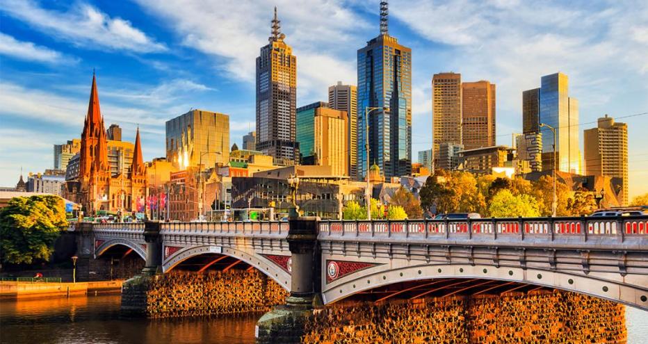 Melbourne Skyline Looking Into Flinders Street and A Modern District Filled  With Skyscrapers, Melbourne, Australia - Travel Off Path