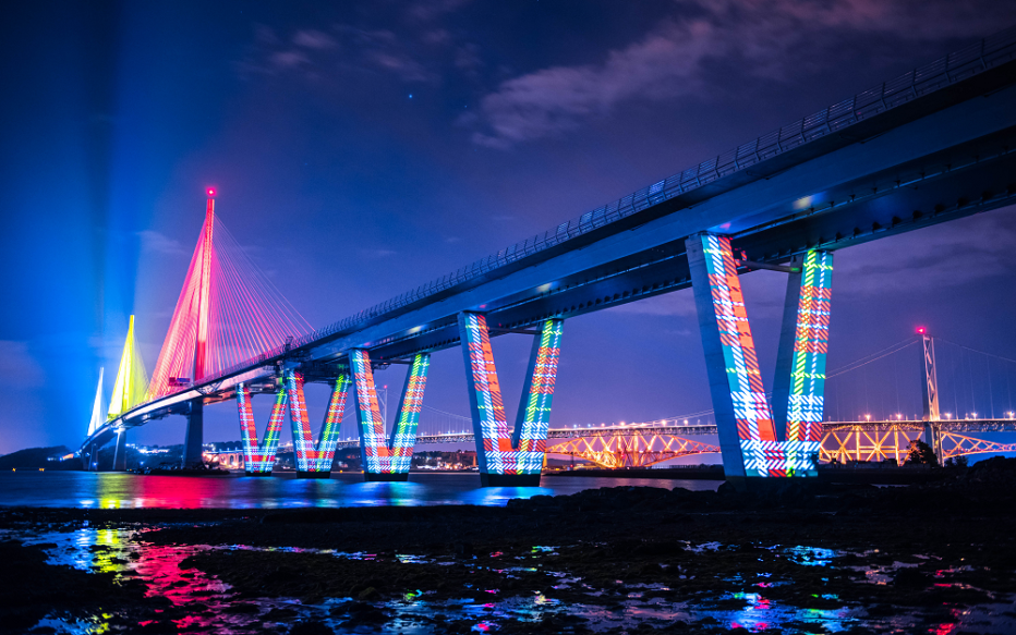 Queensferry Bridge with Tartan