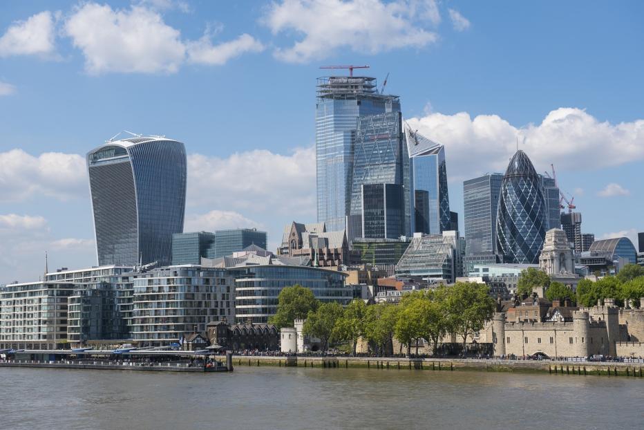 View of London from the river