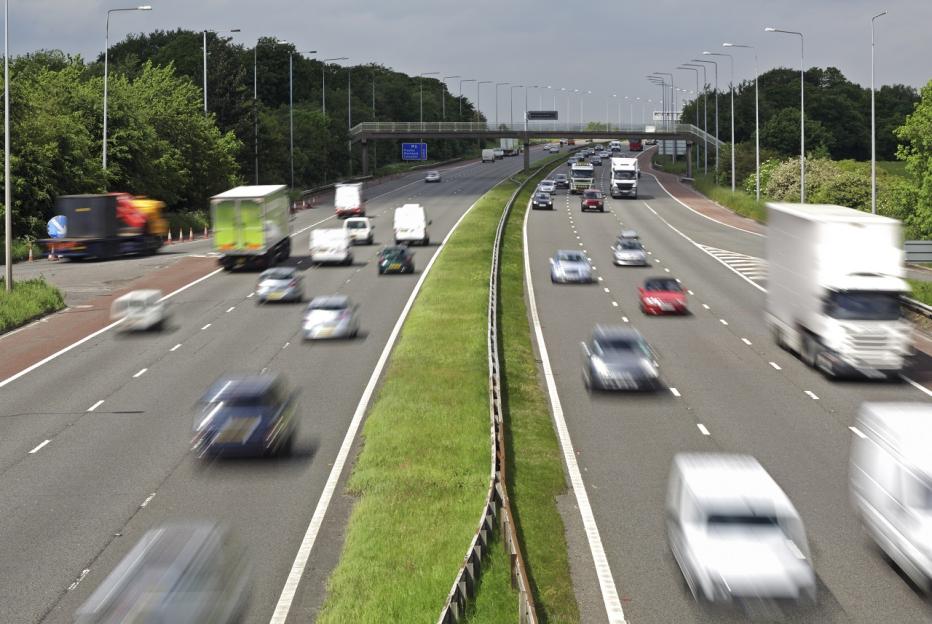 Timelapse image of cars on highway