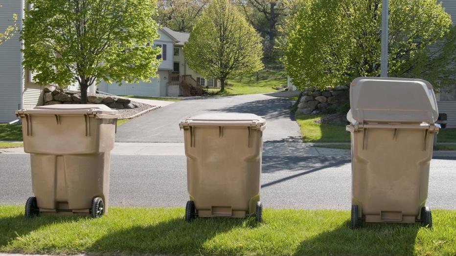 Recycling bins at the street 