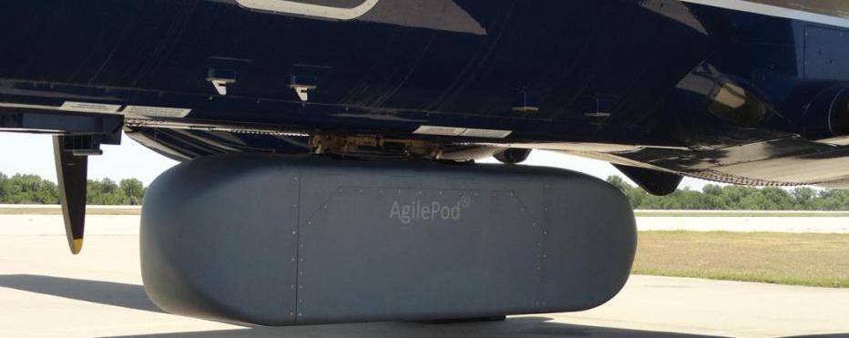 AgilePod attached to bottom of large aircraft