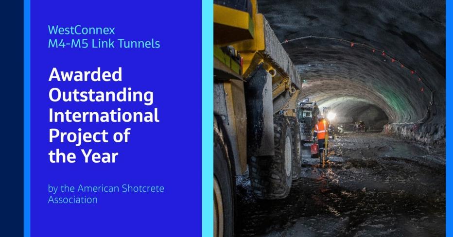 Tunnel under construction incorporated into award banner